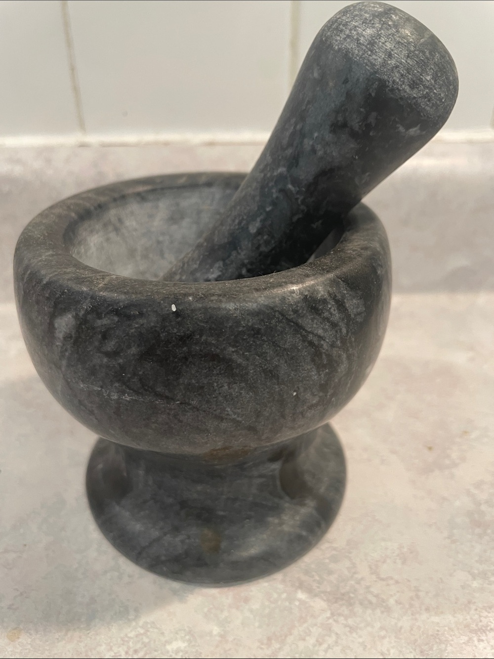 Granite Mortar and Pestle - Dark Gray